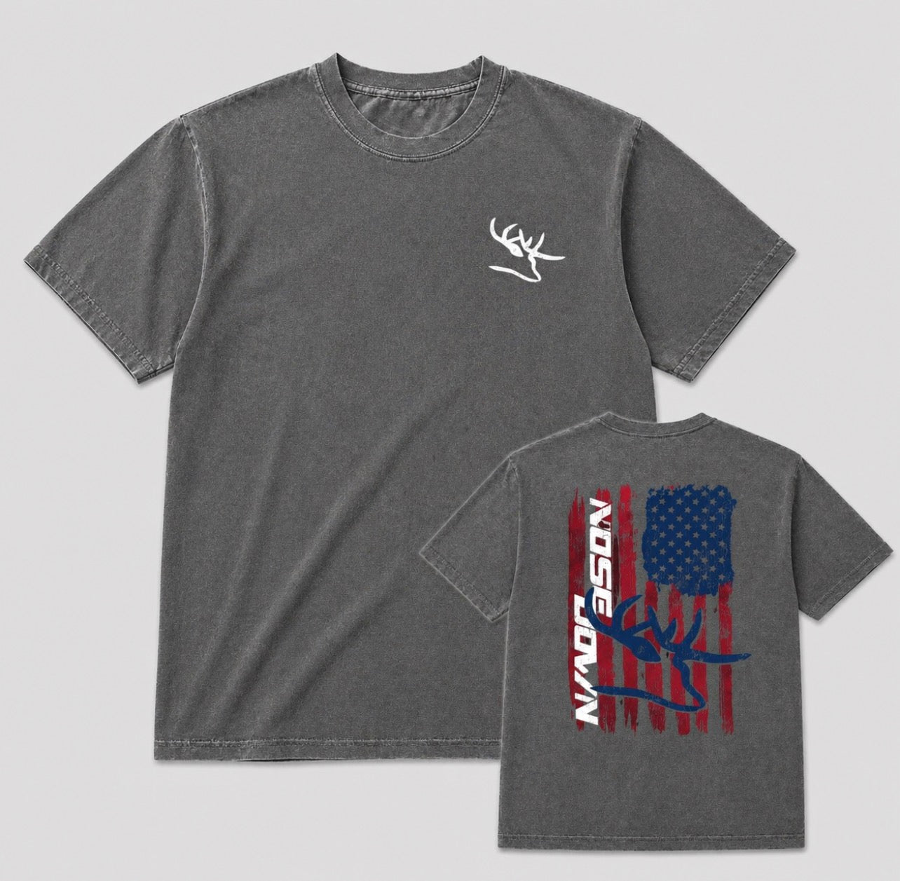 Nose Down Old Glory patriotic t-shirt with American flag graphic design