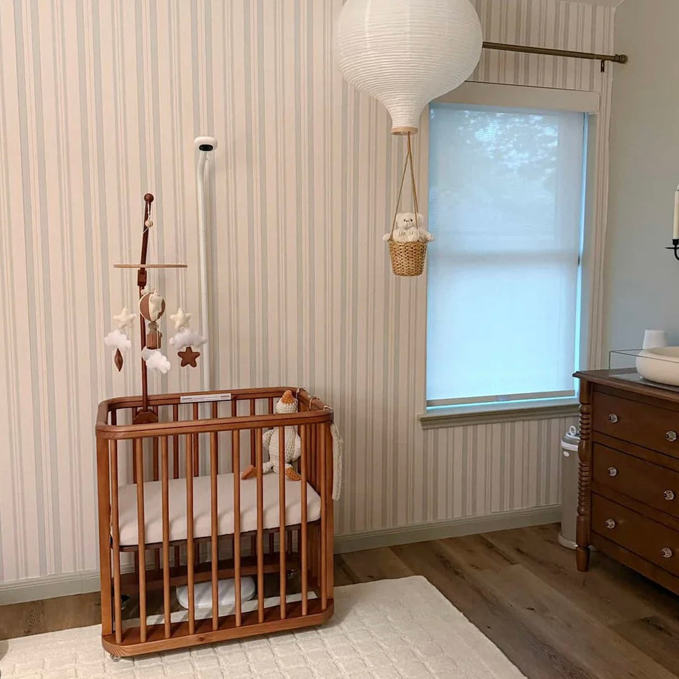 Joey Striped Removable Wallpaper in Light Blue & Cream