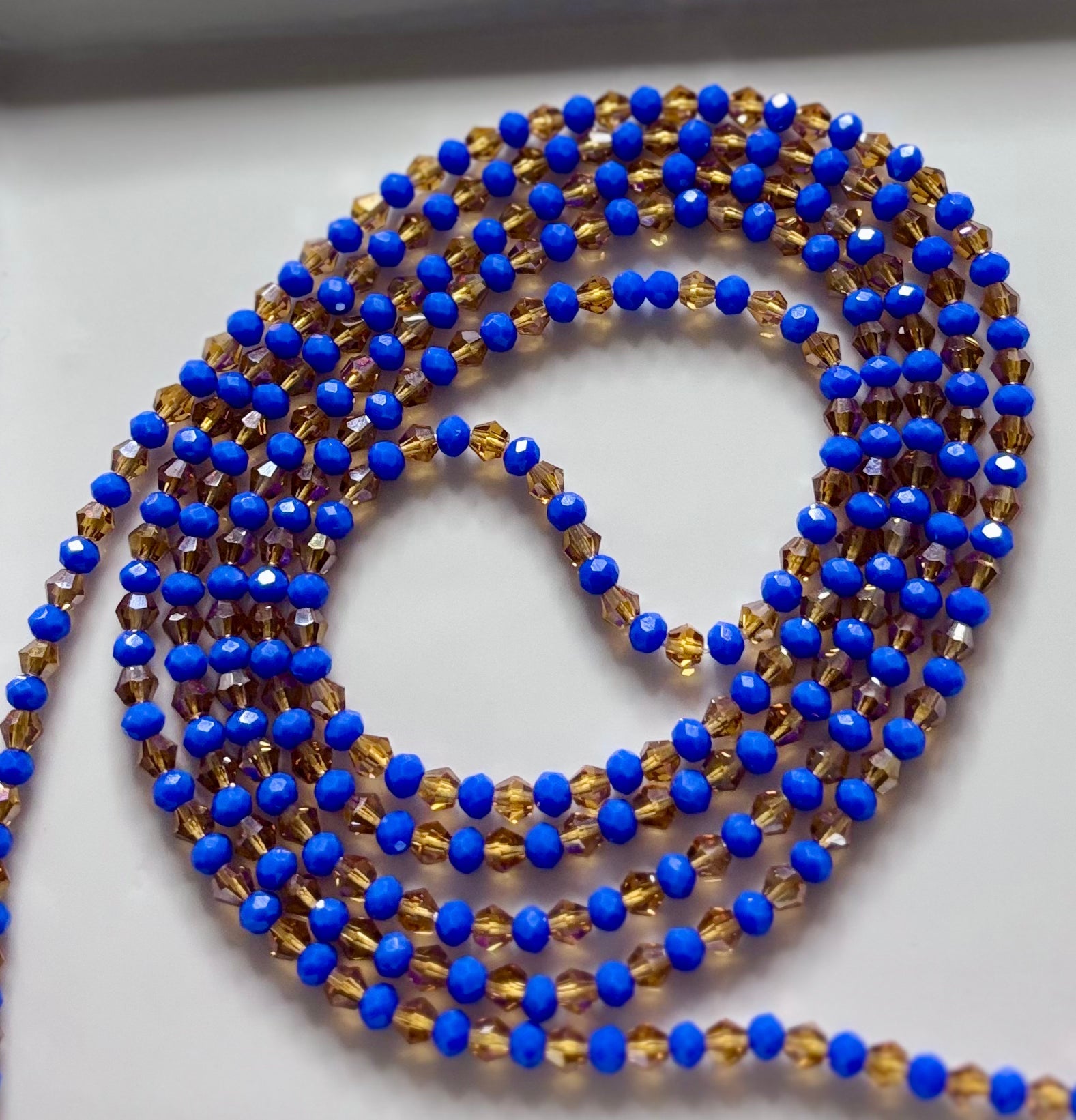 Beach Please Waist Beads - Ocean Blue & Gold