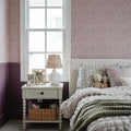 Penelope floral wallpaper in pink, white, and cream for cottagecore decor.