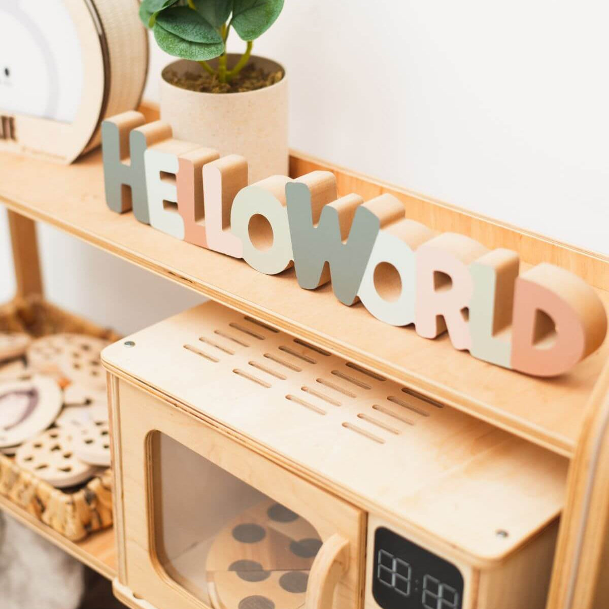 3-Piece Montessori Toddler Playroom Furniture Set with Bookshelf