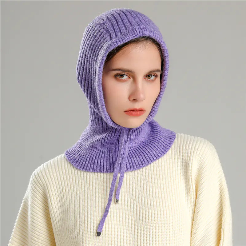 Women's Winter Knitted Cap and Warm Scarf Set