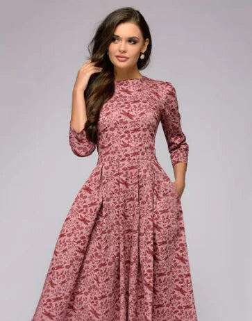 Women's A-Line Floral Dress - Vintage Party Style