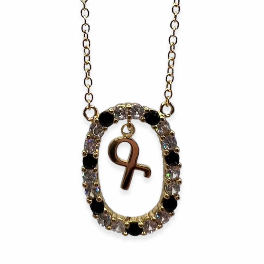 Armenian Alphabet Initial Necklace – Gold-Plated with Zircon
