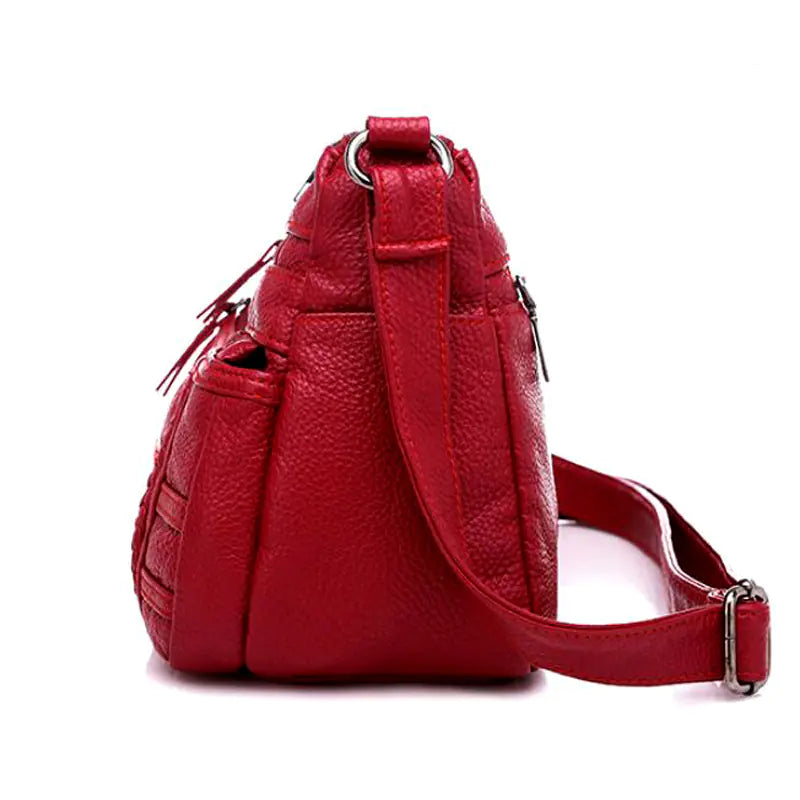 Chic Multi-Layer Soft Leather Shoulder Bag for Women