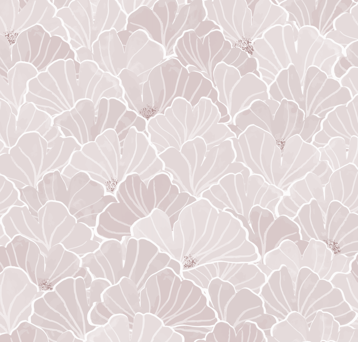 Ginkgo Floral Removable Wallpaper in Blue, White and Blush-Pink