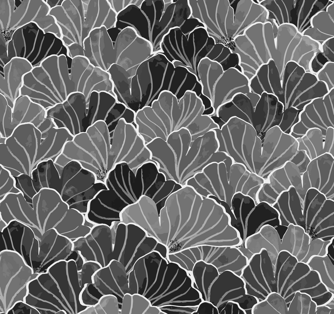 Ginkgo Floral Removable Wallpaper in Blue, White and Blush-Pink