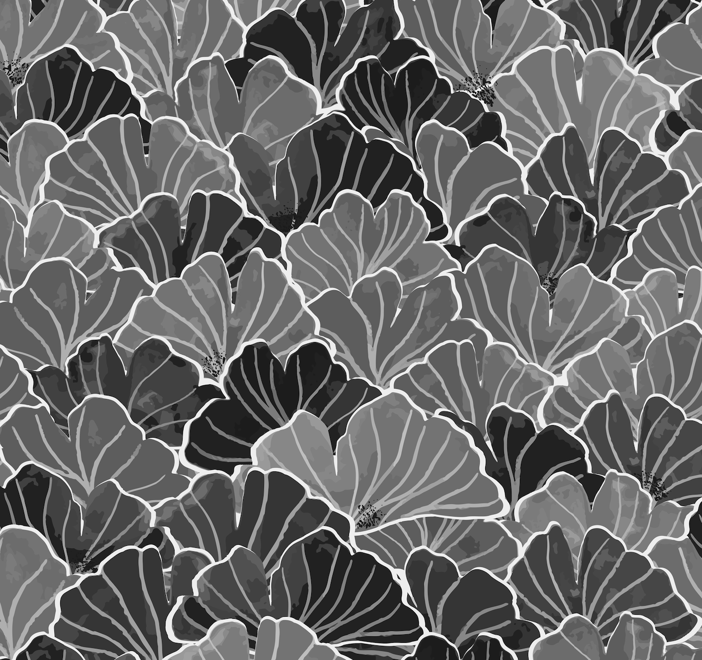 Ginkgo Floral Removable Wallpaper in Blue, White and Blush-Pink