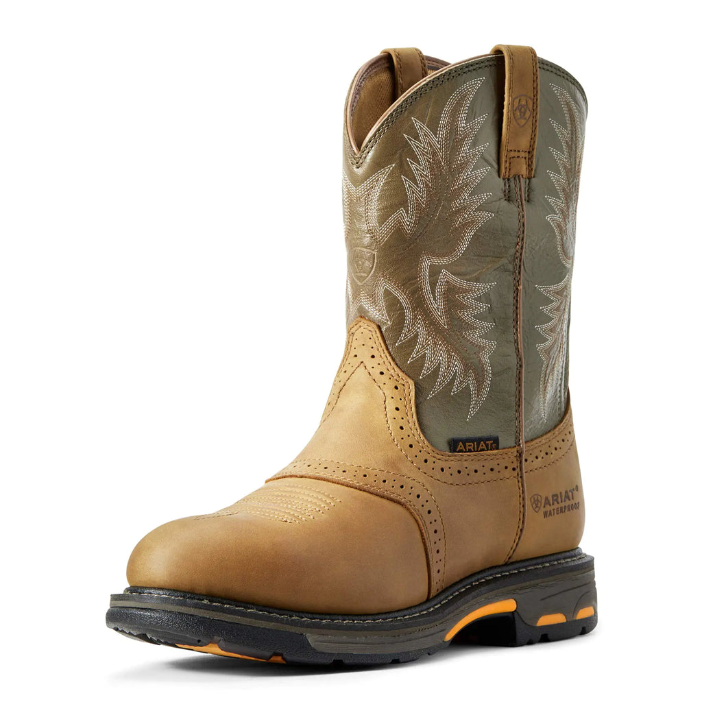 Ariat WorkHog Waterproof Work Boots - Mens Round Toe Western Work Boot