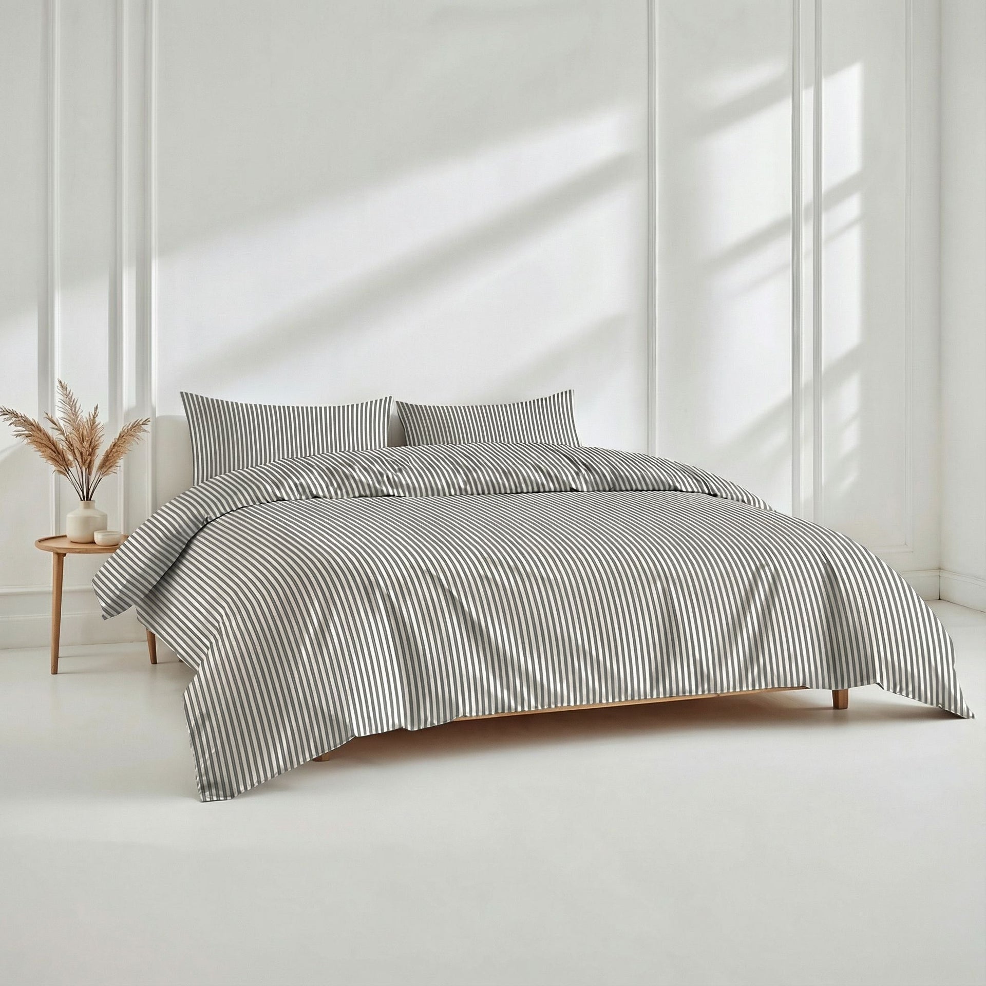 Australian Sateen Bedding Bundle in Stripe and Solid
