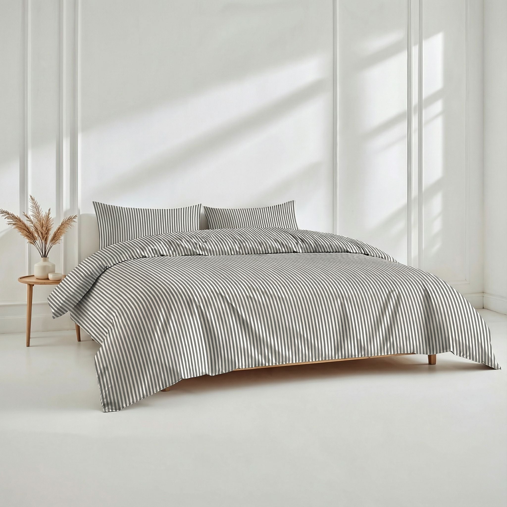 Australian Sateen Bedding Bundle in Stripe and Solid