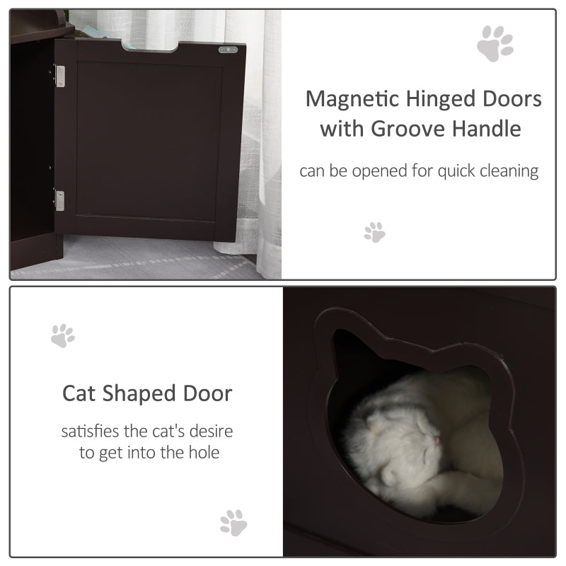 White Wooden Cat Litter Box Enclosure and Side Table - Image 16