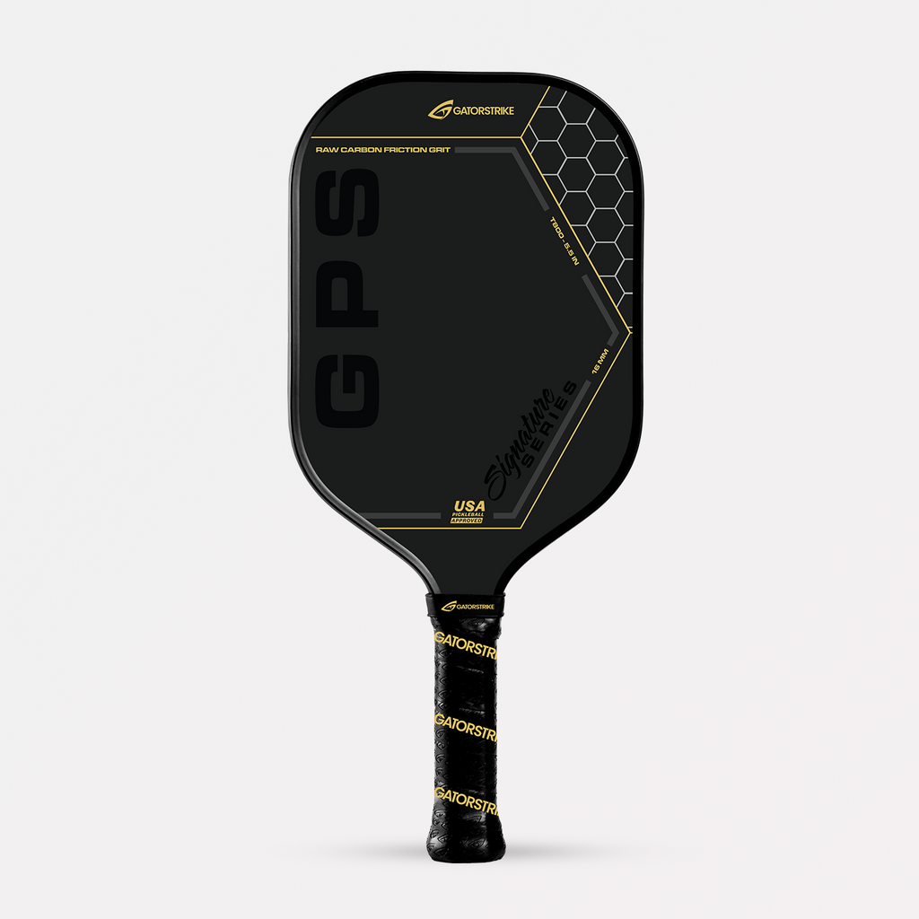 GPS T700 Control pickleball paddle with black and yellow geometric design