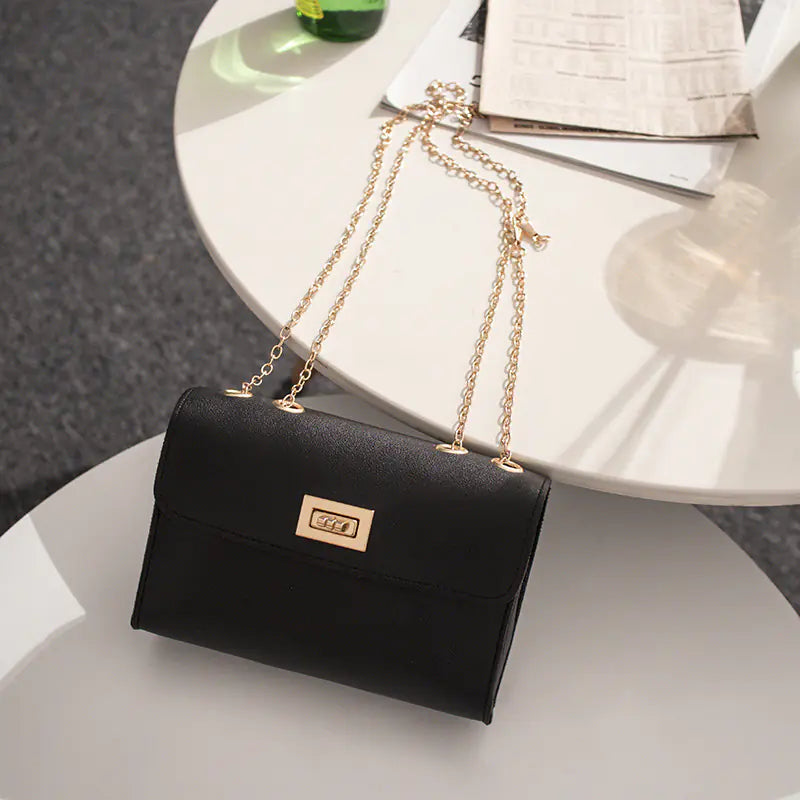 Women's Chain Strap Shoulder Bag Small Square PU Leather Purse - Image 5