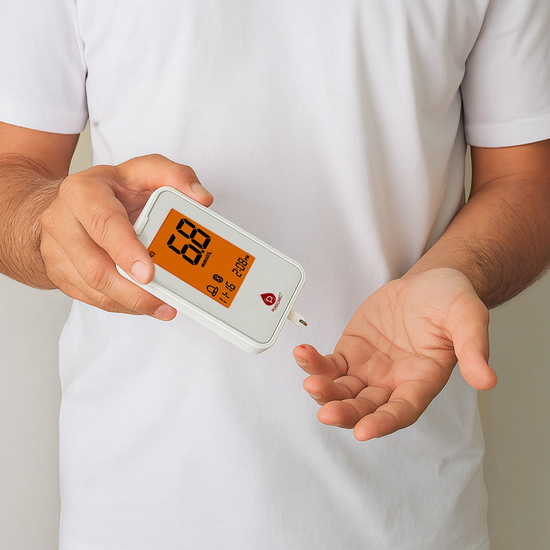 Pursonic Blood Glucose Monitoring Bundle – Glucose Meter with Bluetooth + 50 Test Strips + 50 Sterile Lancets