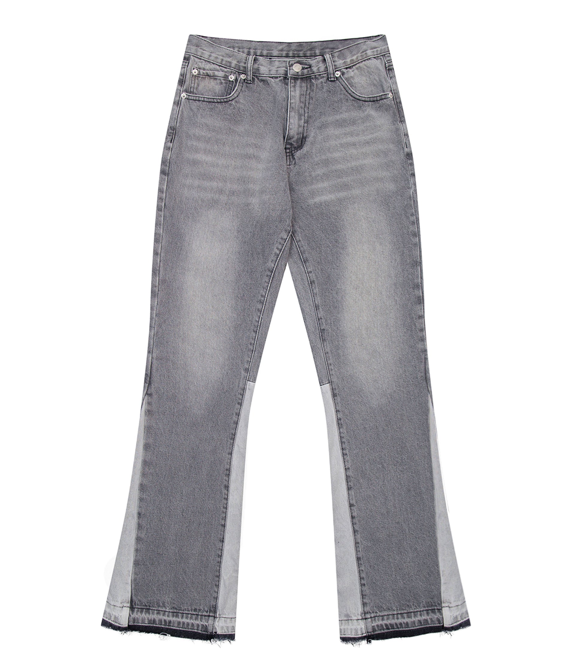 GREY SPLIT FLARE DENIM