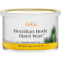 14oz container of Brazilian Body Hard Wax for sensitive skin and coarse hair removal.