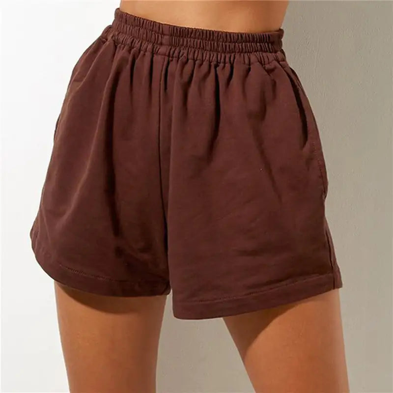 Womens High Waist Cotton Shorts with Comfortable Elastic Waist - Image 11