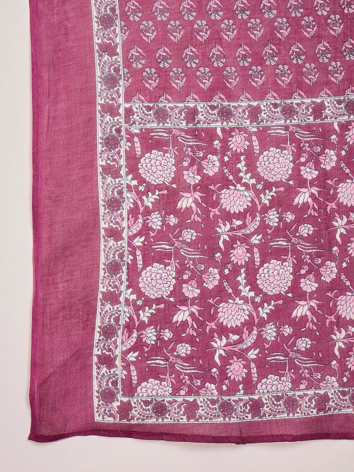 Purple Printed Pure Cotton Kurta Set for Women - Ethnic Wear