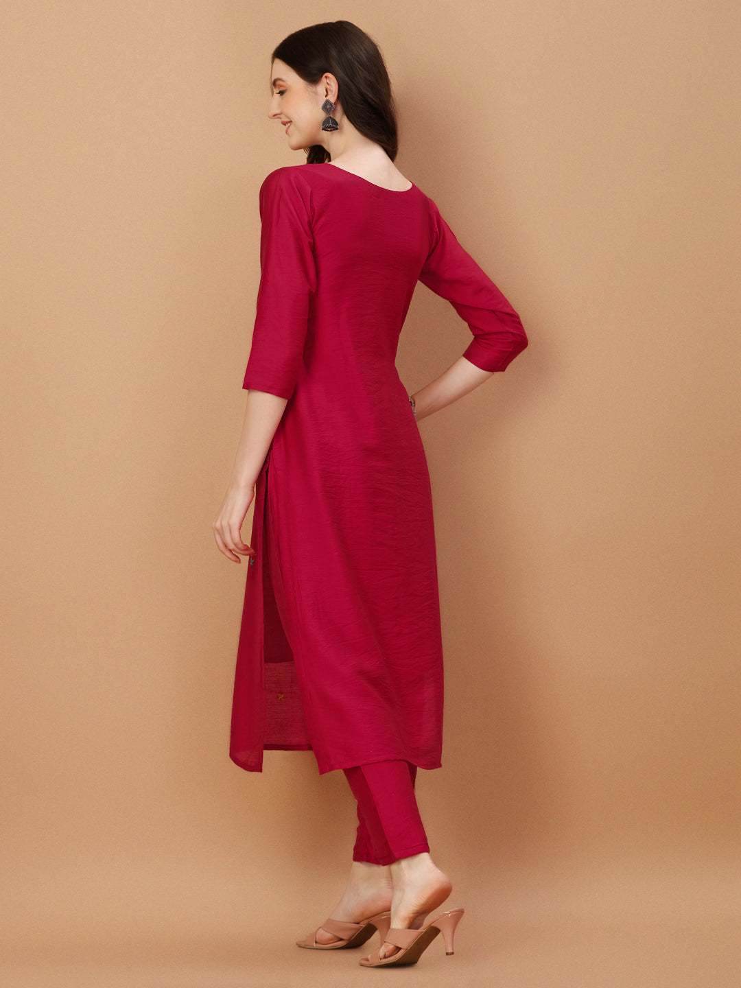Multicolor Embroidered Kurta Set with Pant and Dupatta