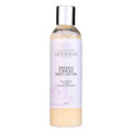 Glimmer Goddess Organic Firming Body Lotion in a white, yellow, and purple bottle.