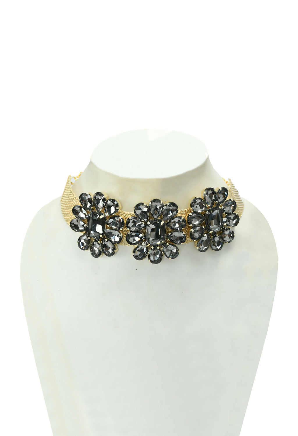 Elegant Grey Stone Choker Necklace for Little Girls & Toddlers