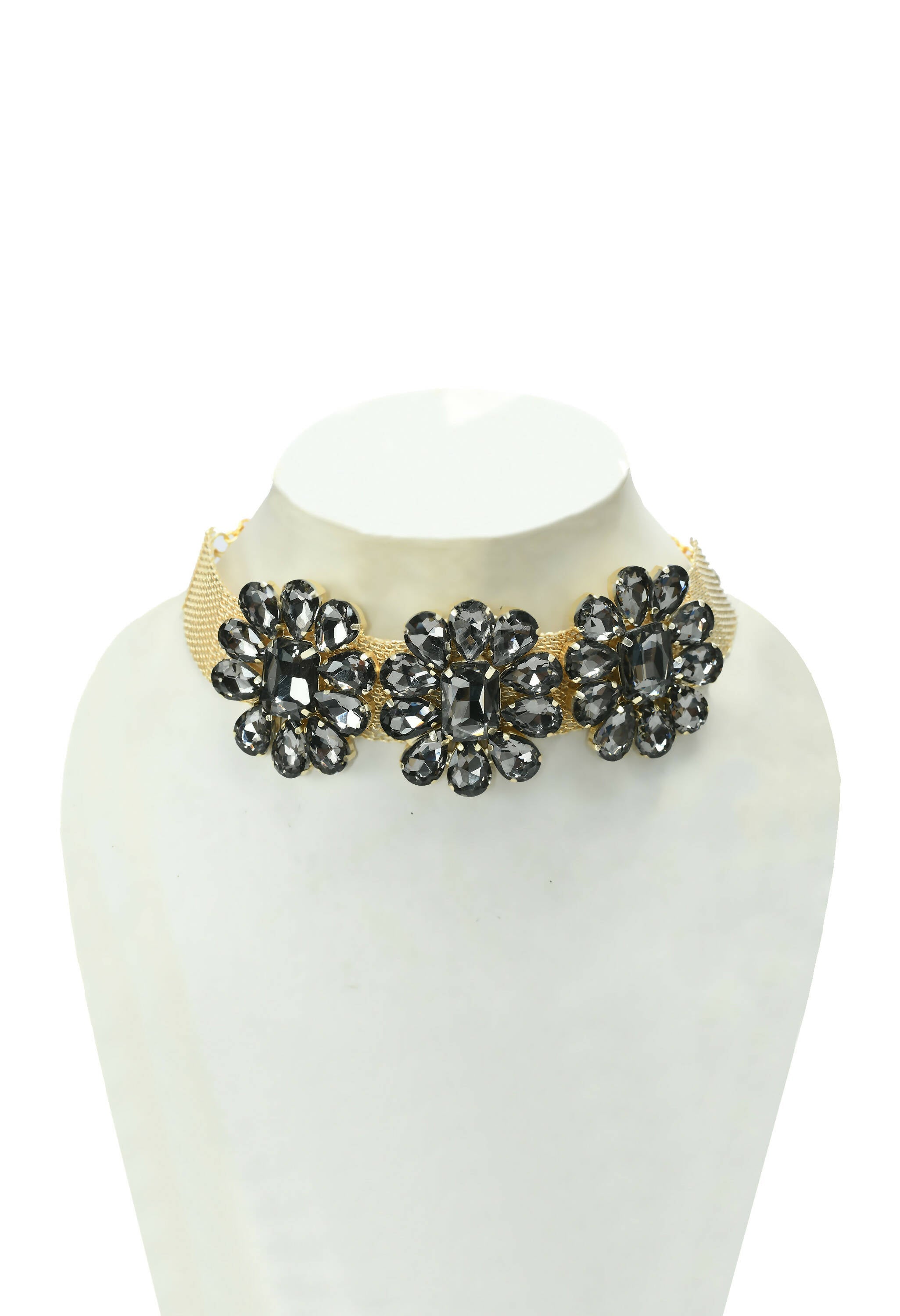 Elegant Grey Stone Choker Necklace for Little Girls & Toddlers