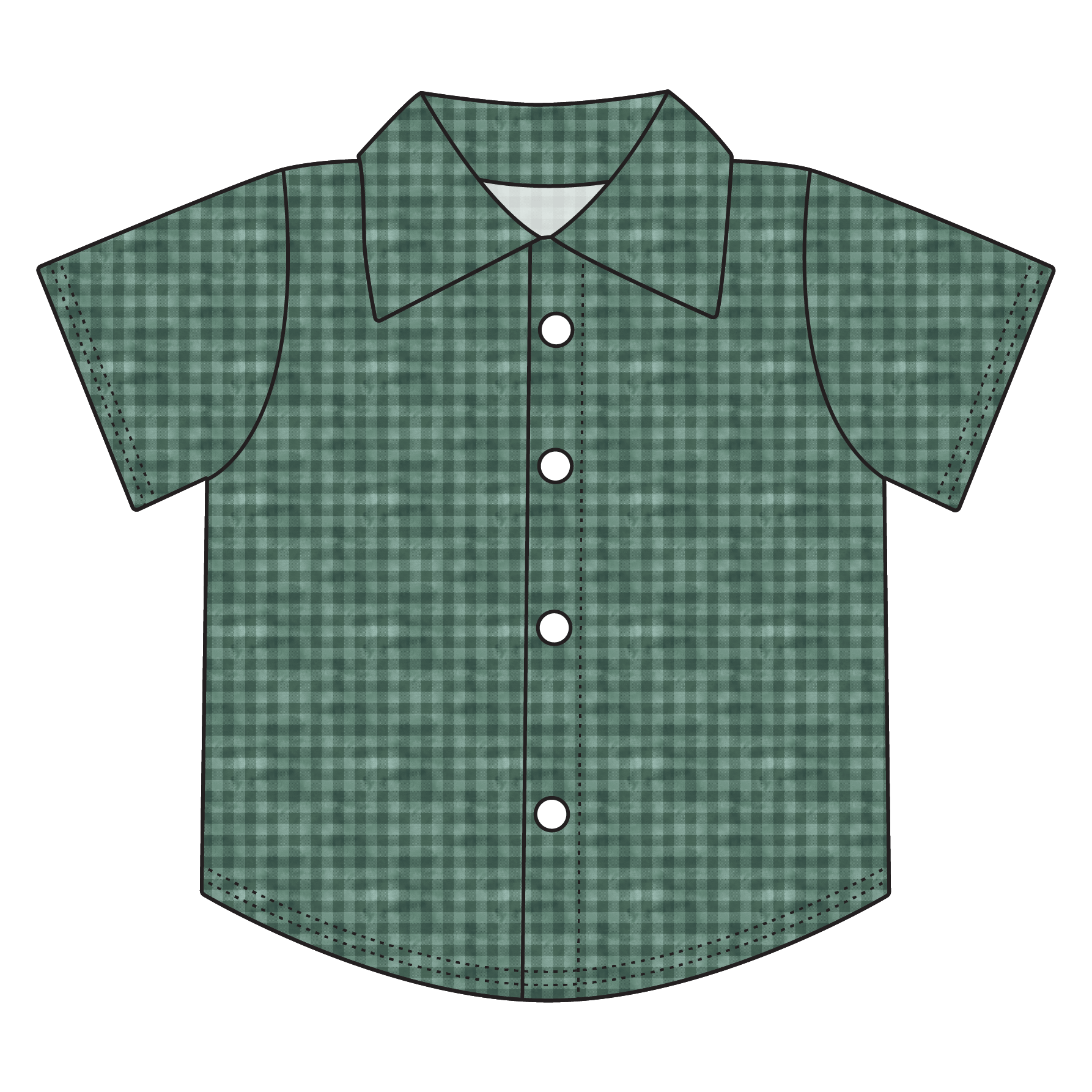 Green Plaid Bamboo Button Down Tee (Pre-Order)
