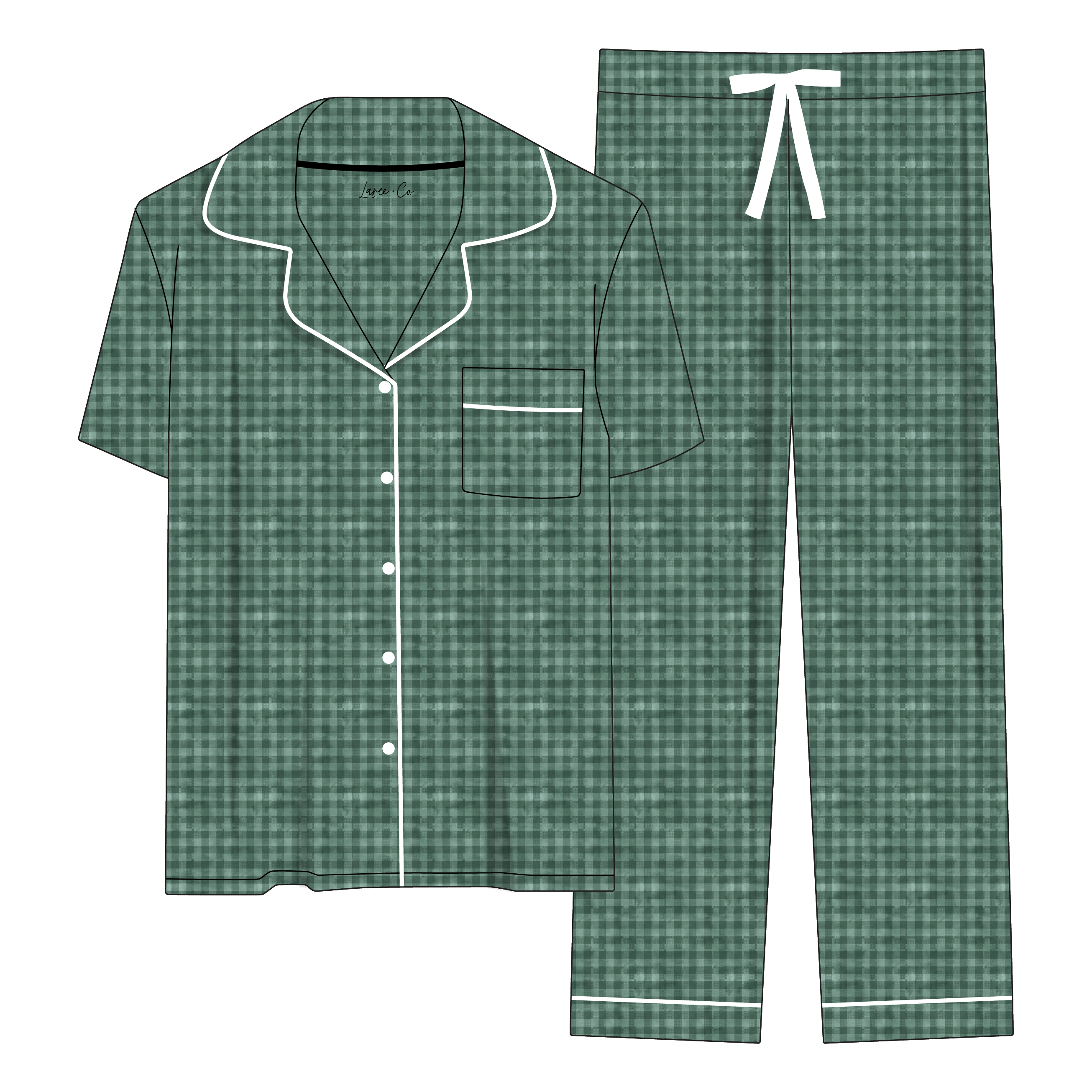 Green Plaid Bamboo Women's Luxe Lounge Set (Pre-Order)