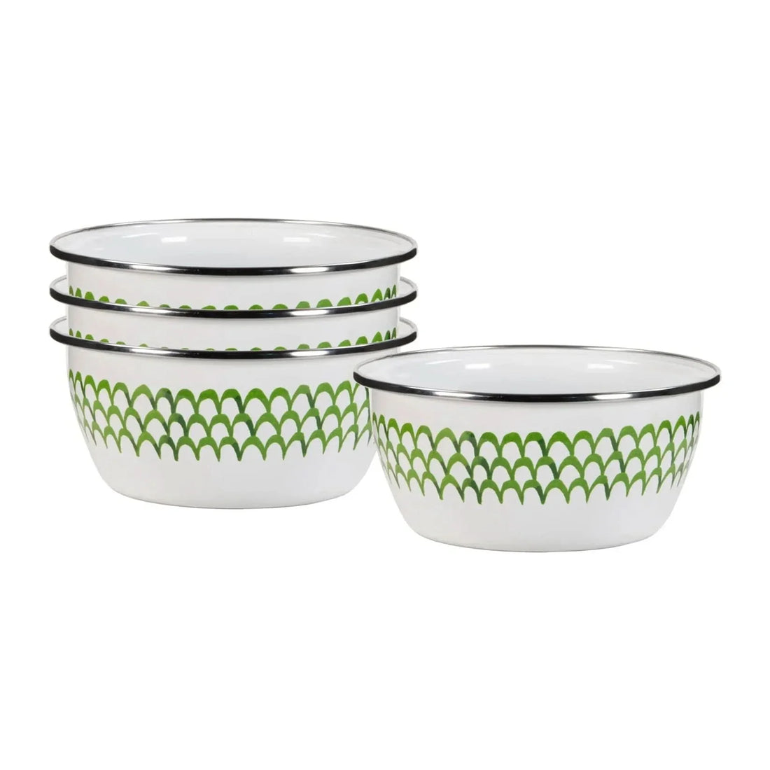 Aspen Grove Enamelware Salad Bowls - Rustic Set of 4