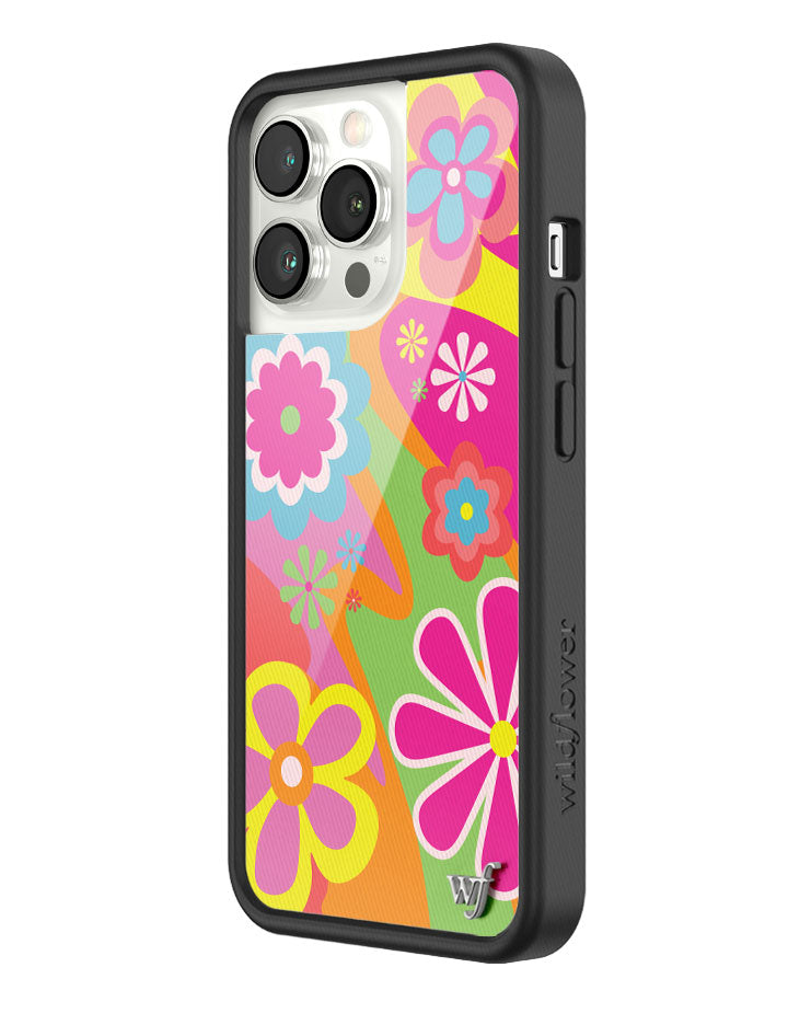 Flower Power Retro Floral iPhone Case with Pink Details - Image 20