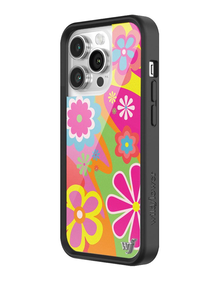 Flower Power Retro Floral iPhone Case with Pink Details - Image 14