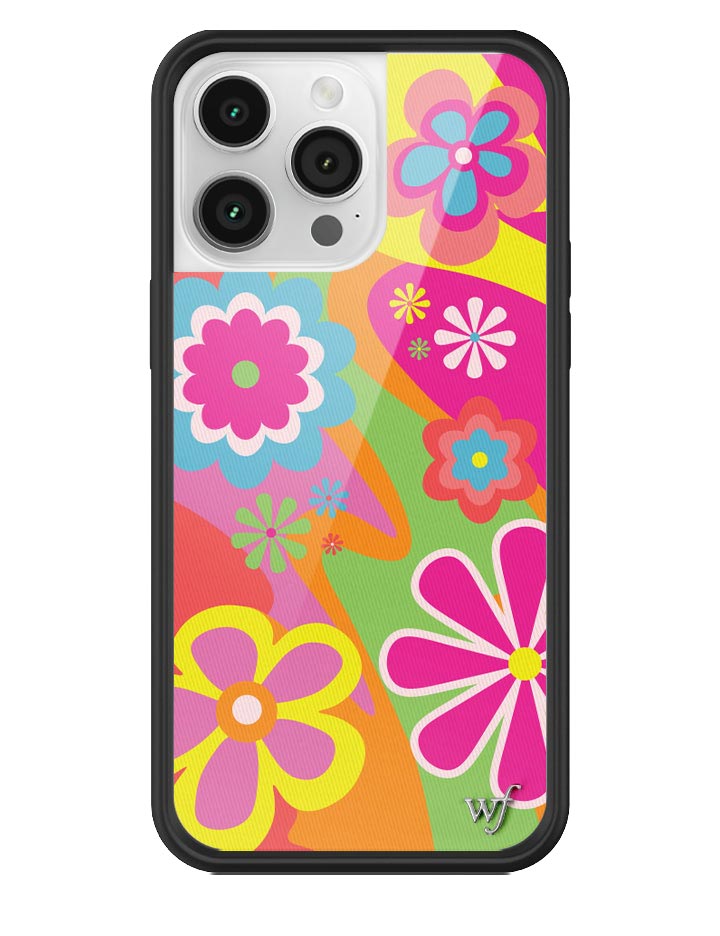 Flower Power Retro Floral iPhone Case with Pink Details - Image 9