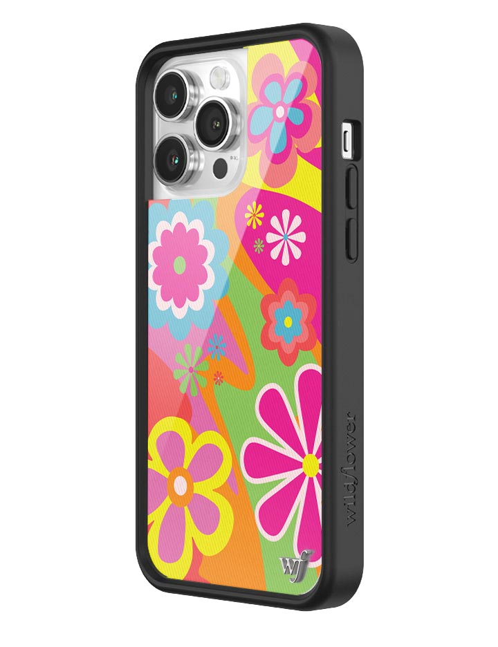 Flower Power Retro Floral iPhone Case with Pink Details - Image 10