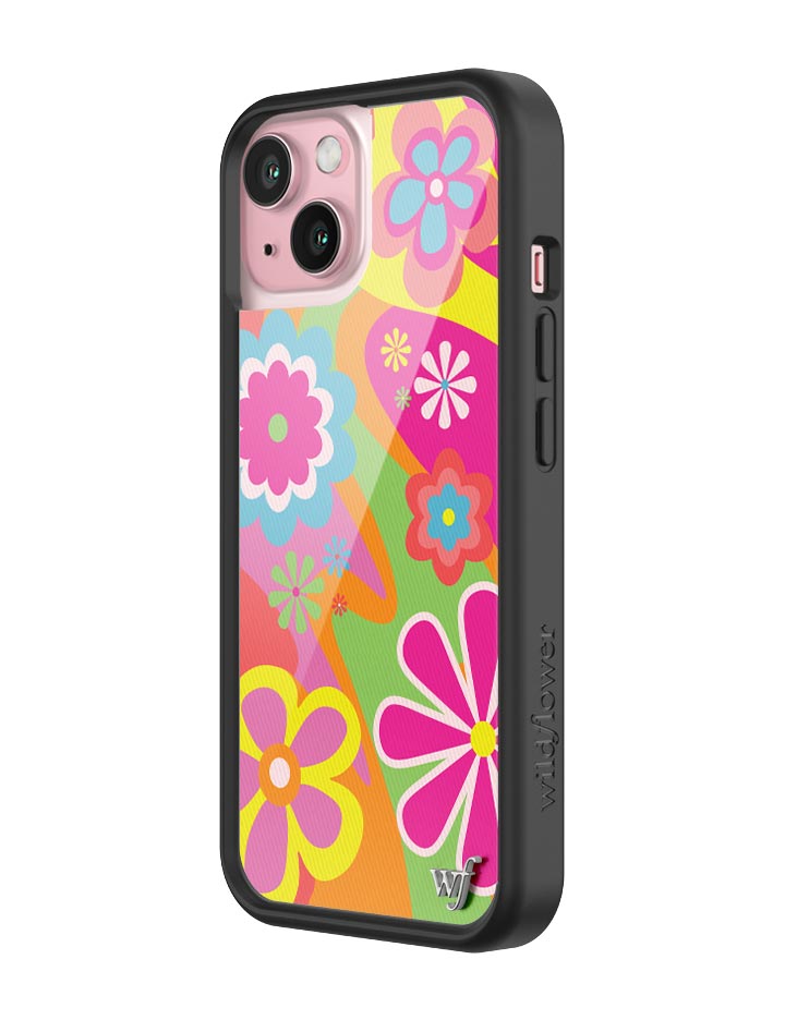 Flower Power Retro Floral iPhone Case with Pink Details - Image 8