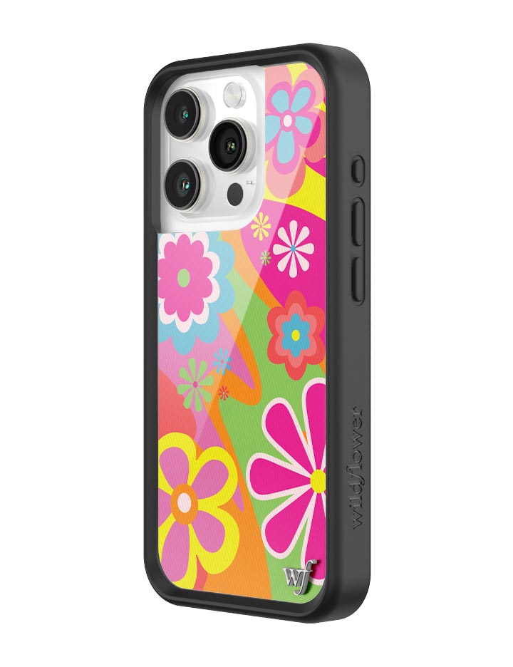 Flower Power Retro Floral iPhone Case with Pink Details - Image 6