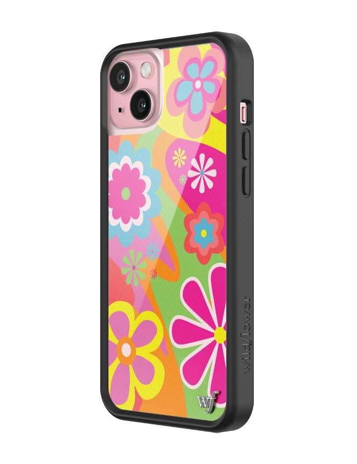 Flower Power Retro Floral iPhone Case with Pink Details - Image 4