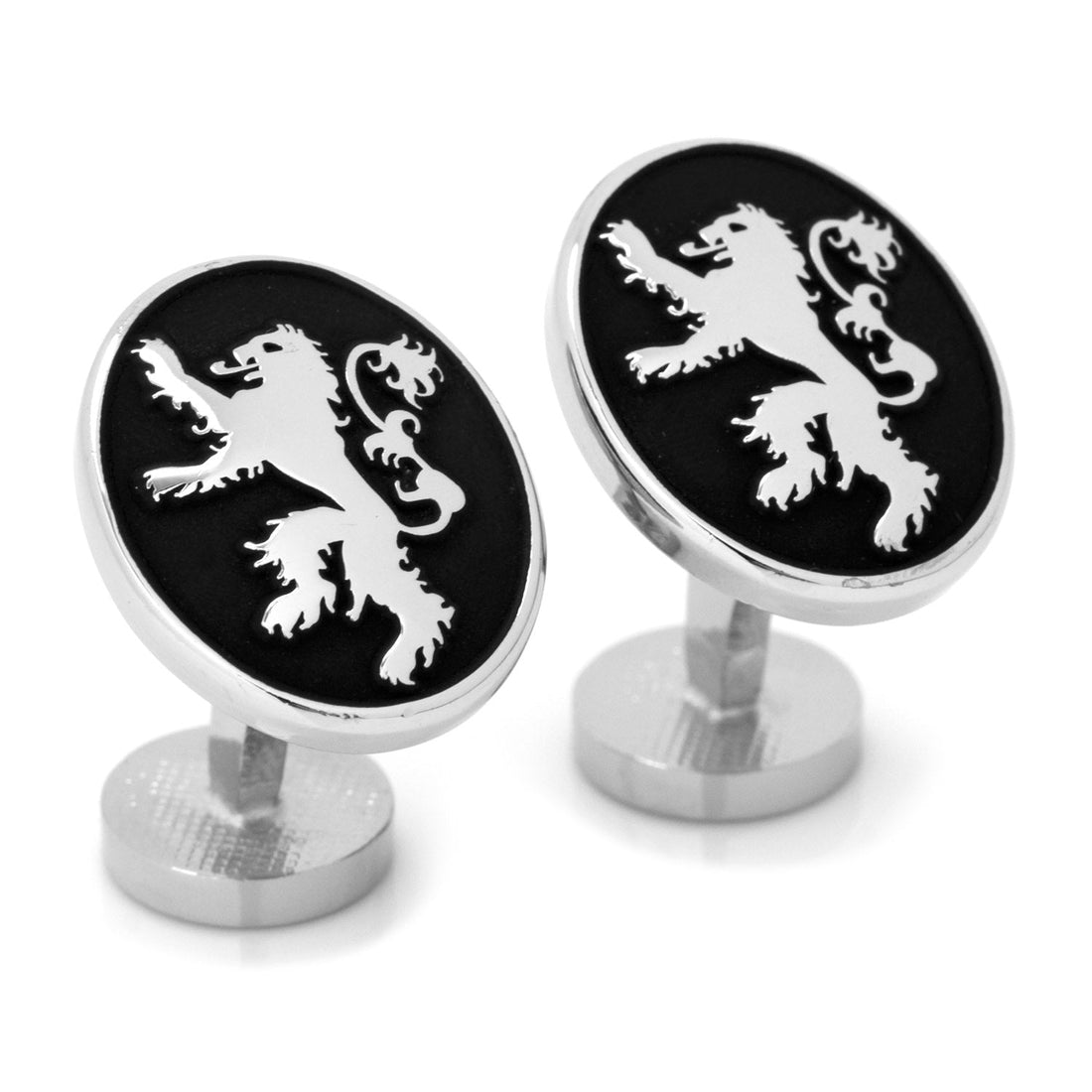 Game of Thrones House Lannister Lion Oval Silver Cufflinks - Image 2