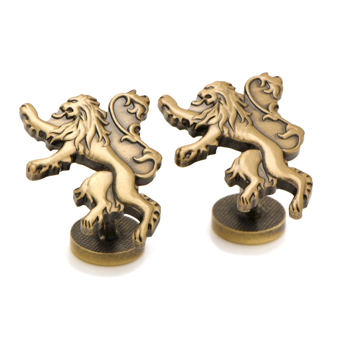 Game of Thrones Lannister Lion Sigil Antique Gold Cufflinks - Image 2