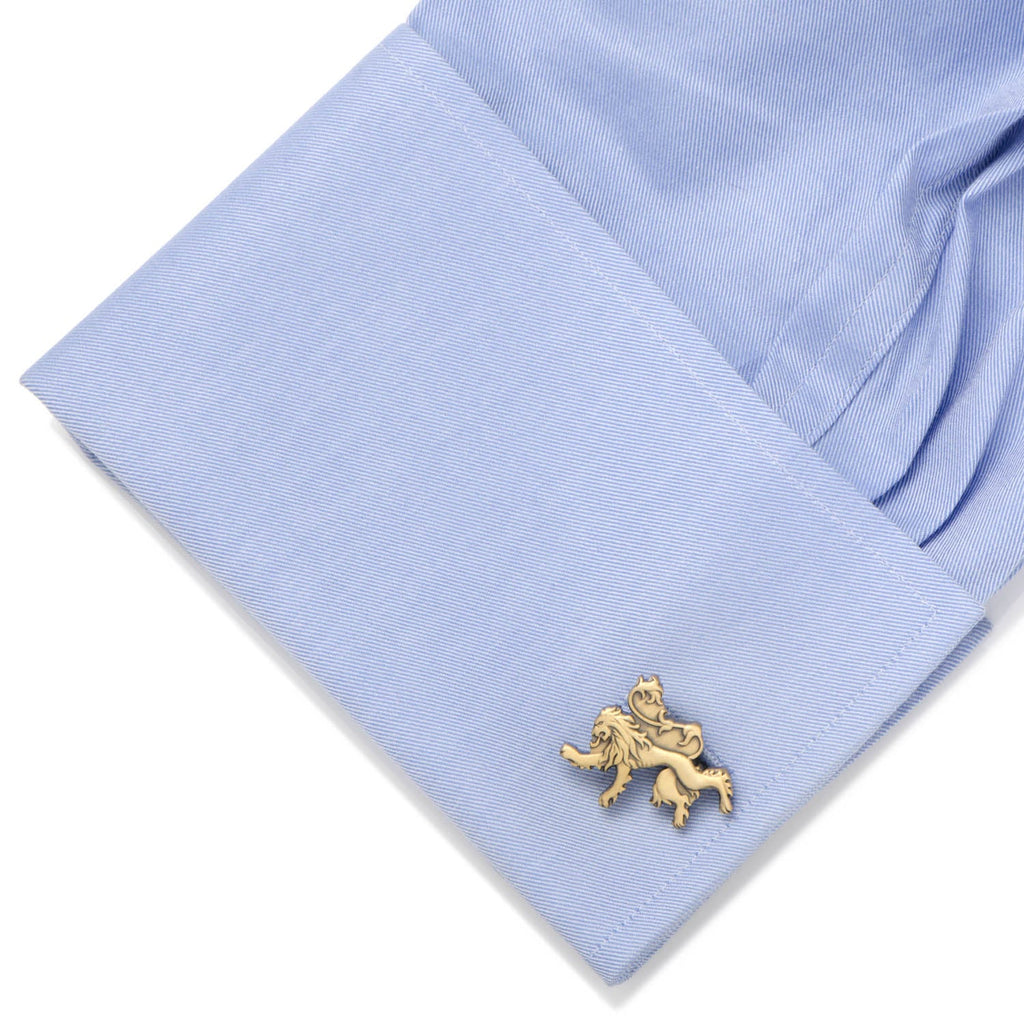 Game of Thrones Lannister Lion Sigil Antique Gold Cufflinks - Image 3