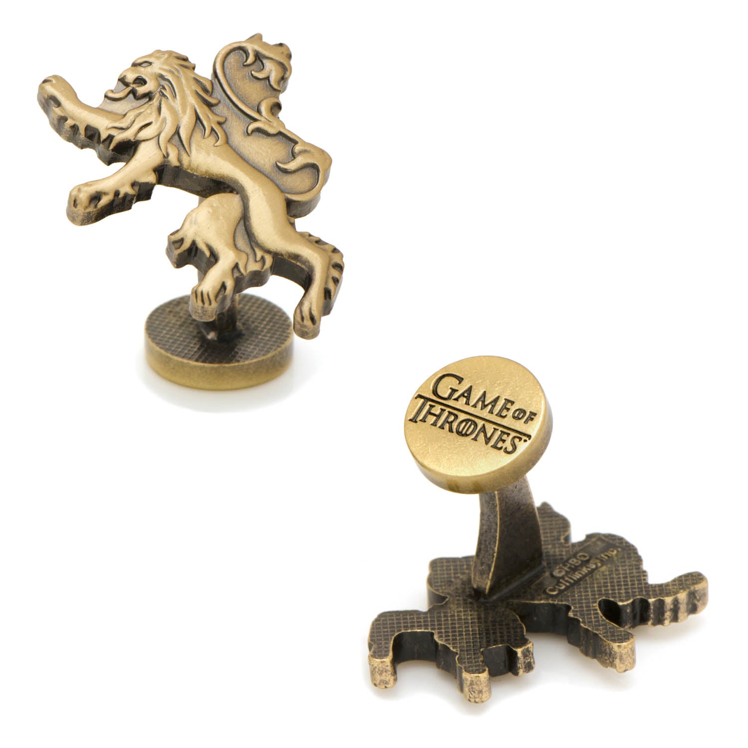 Game of Thrones Lannister Lion Sigil Cufflinks in antique gold finish