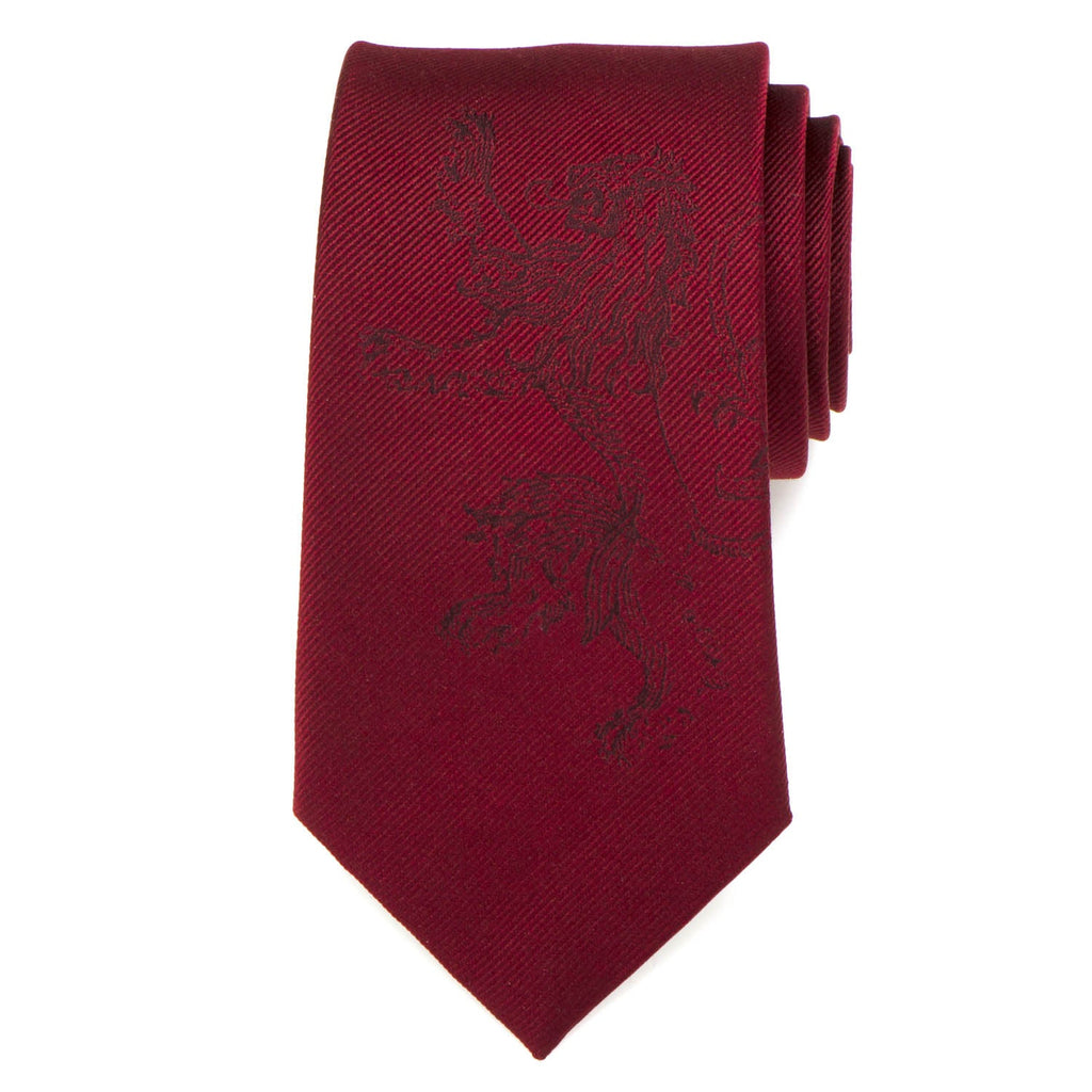 Game of Thrones Lannister Lion Silk Necktie in Rich Red - Image 3