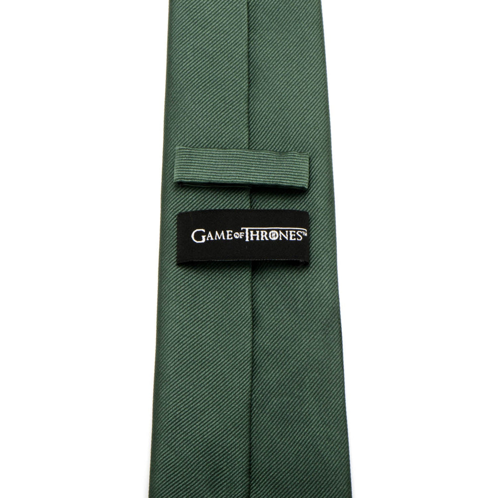 Game of Thrones House Stark Direwolf Sigil Green Silk Tie
