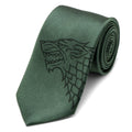 Game of Thrones House Stark Direwolf Sigil Green Silk Tie