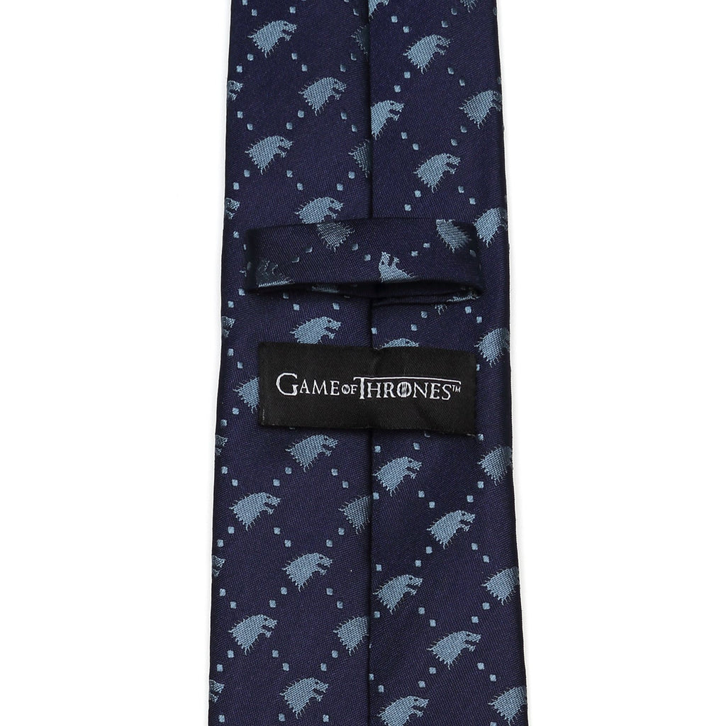 Game of Thrones Stark Direwolf Navy Blue Slim Silk Necktie - Image 4