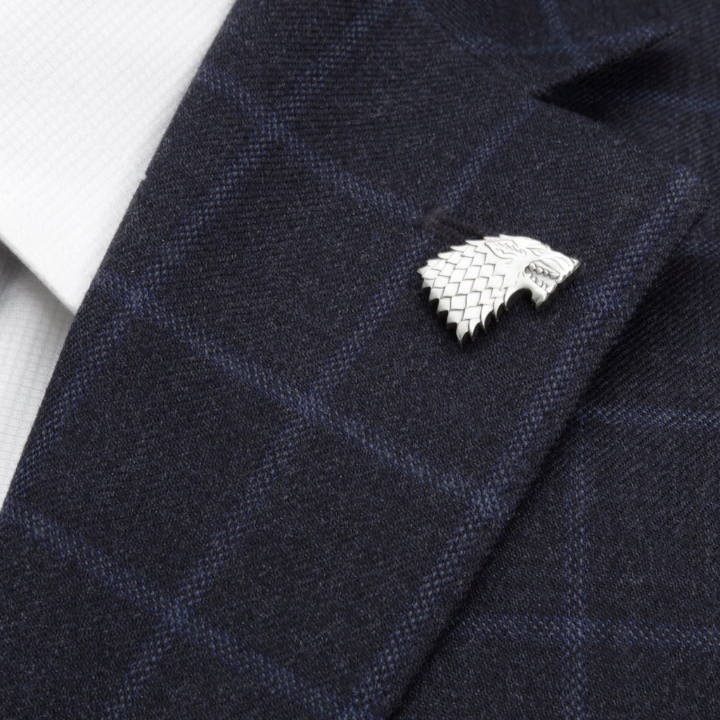 Game of Thrones Stark Direwolf Antiqued Silver Lapel Pin - Image 4