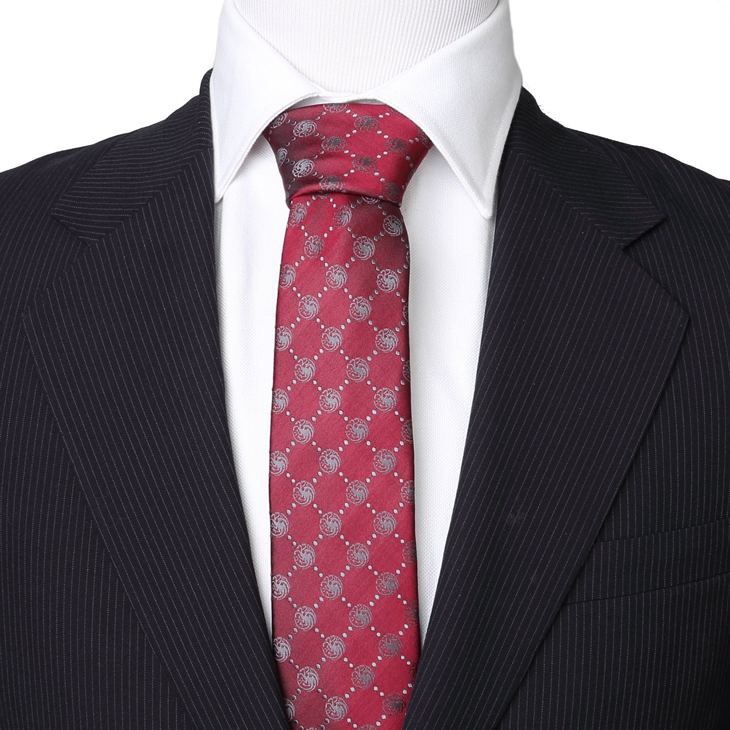 Game of Thrones Targaryen Dragon Silk Tie in Maroon - Image 2