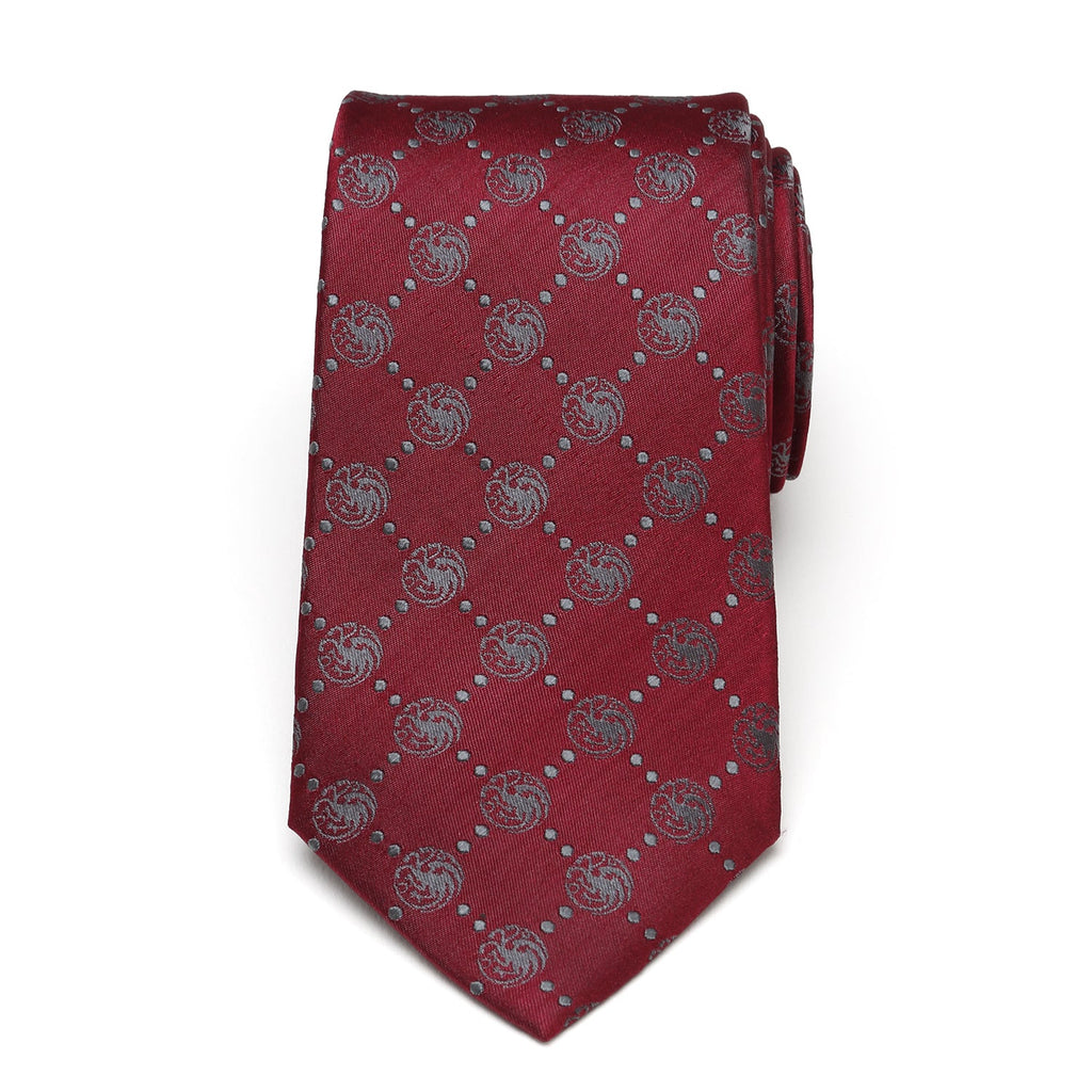 Game of Thrones Targaryen Dragon Silk Tie in Maroon - Image 3