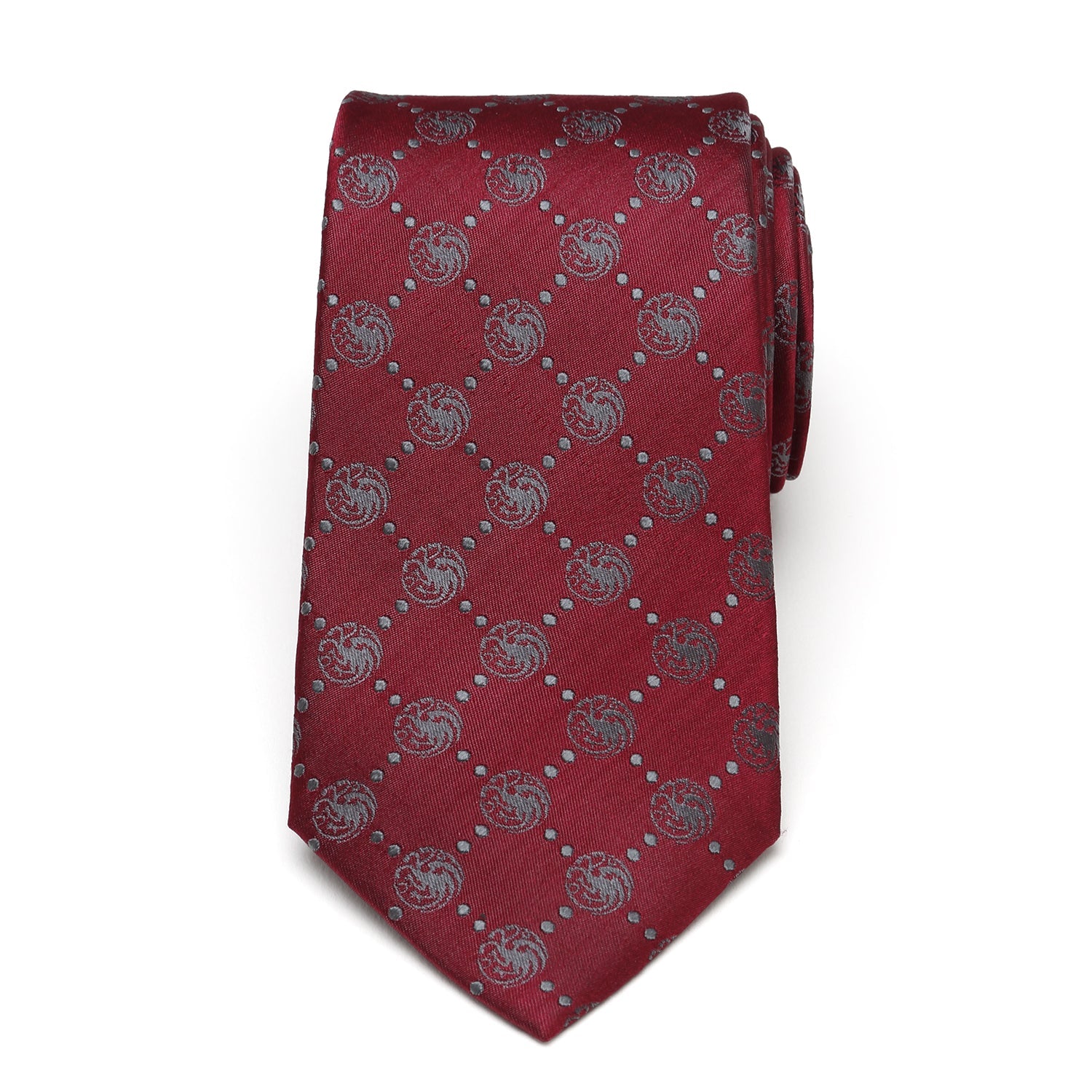Game of Thrones Targaryen Dragon Silk Tie in Maroon - Image 3