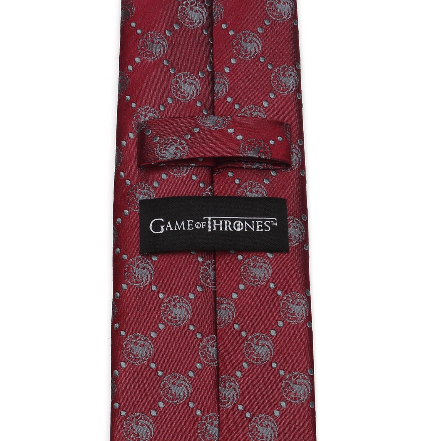 Game of Thrones Targaryen Dragon Silk Tie in Maroon - Image 4
